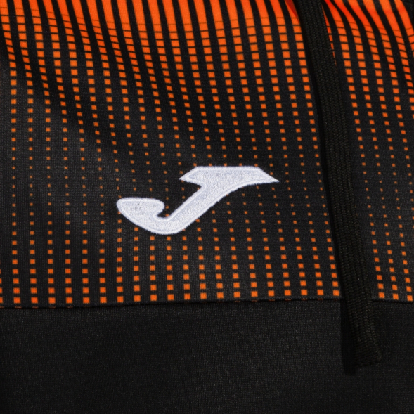 CHAQUETA CON CAPUCHA ECO SUPERNOVA NEGRO NARANJA