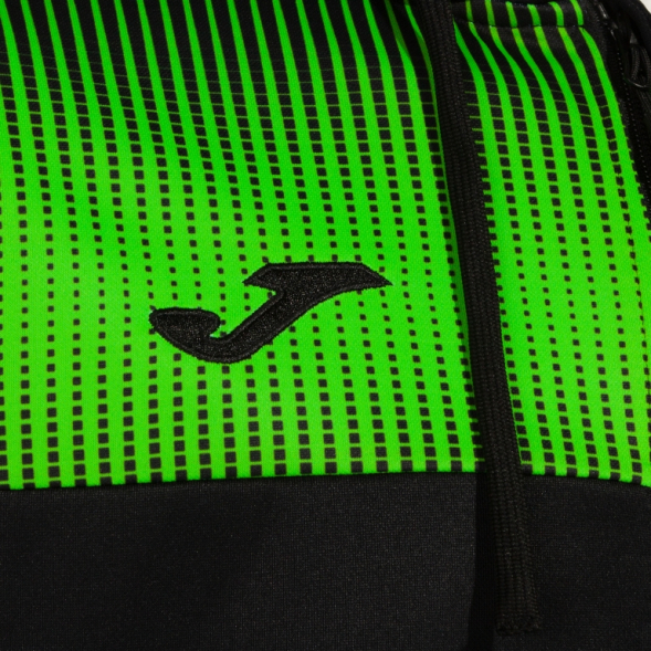 CHAQUETA CON CAPUCHA ECO SUPERNOVA NEGRO VERDE FLÚOR