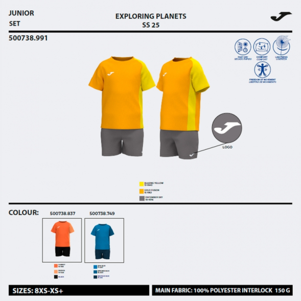 SET KIDS CAMP NARANJA NEGRO