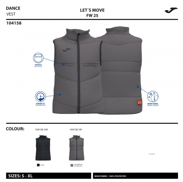 CHALECO ACOLCHADO STEP GRIS