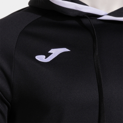 SUDADERA CON CAPUCHA COMBI PREMIUM NEGRO BLANCO