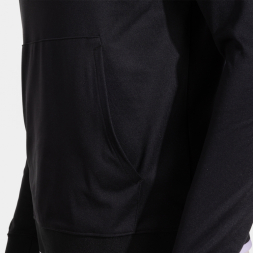 SUDADERA CON CAPUCHA COMBI PREMIUM NEGRO BLANCO