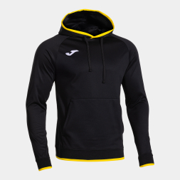 SUDADERA CON CAPUCHA COMBI PREMIUM NEGRO AMARILLO