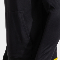 SUDADERA CON CAPUCHA COMBI PREMIUM NEGRO AMARILLO