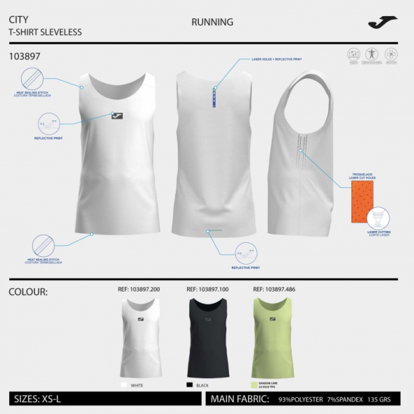 CAMISETA SIN MANGAS R-CITY NEGRO