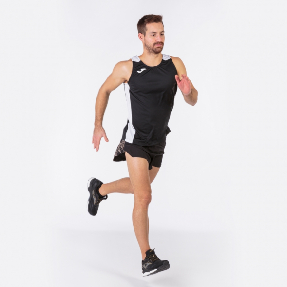 Майка на бретельках RECORD II Черный-белый