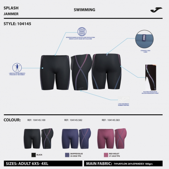 BERMUDA DE BAÑO SPLASH NEGRO