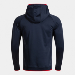 SUDADERA CON CAPUCHA COMBI PREMIUM MARINO ROJO