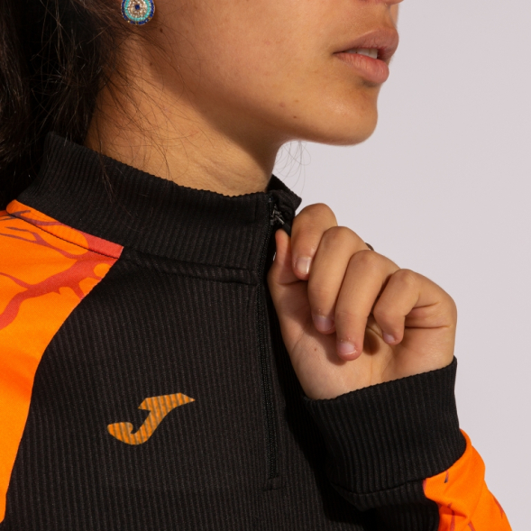SUDADERA ELITE IX NEGRO NARANJA