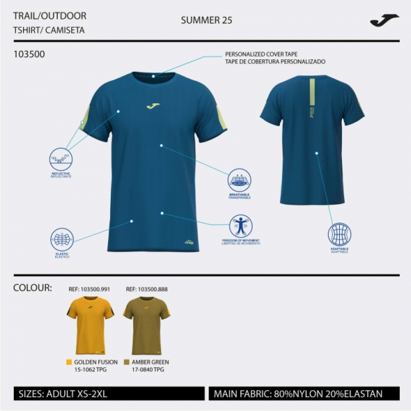 CAMISETA MANGA CORTA R-TRAIL NATURE NARANJA