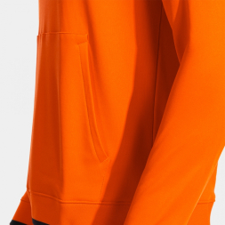 SUDADERA CON CAPUCHA COMBI PREMIUM NARANJA NEGRO