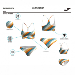 BIKINI SANTA MÓNICA II NARANJA BLANCO