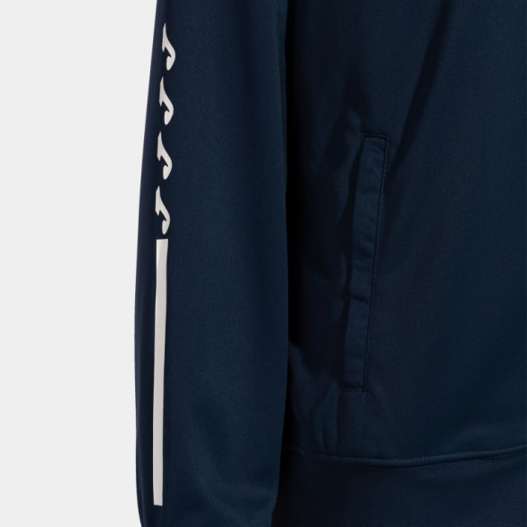 CHAQUETA CON CAPUCHA ECO SUPERNOVA MARINO TURQUESA FLÚOR