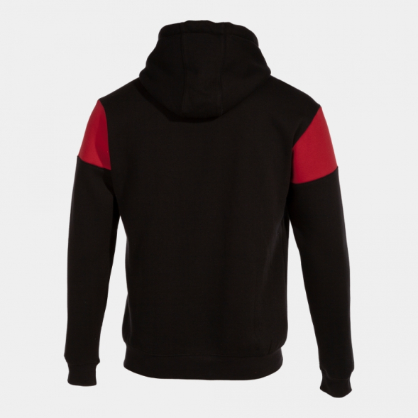 SUDADERA CON CAPUCHA CREW V NEGRO ROJO