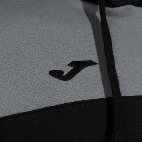 SUDADERA CON CAPUCHA CREW V NEGRO GRIS