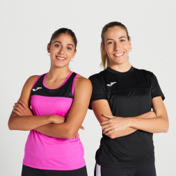 CAMISETA TIRANTES MONTREAL ROSA FLÚOR NEGRO