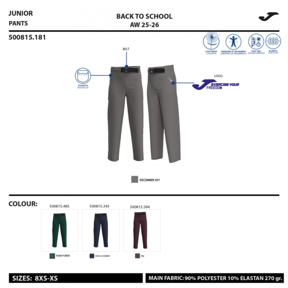 PANTALÓN LARGO KIDS CAMP GRIS