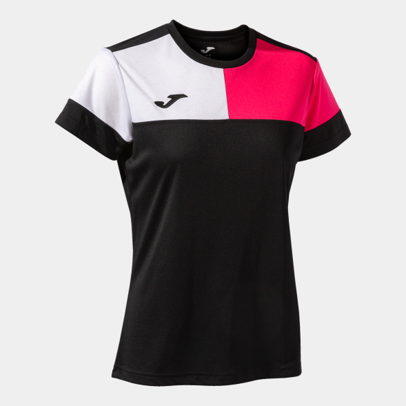 CAMISETA MANGA CORTA CREW V NEGRO ROSA