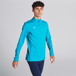 SUDADERA RUNNING NIGHT TURQUESA FLÚOR
