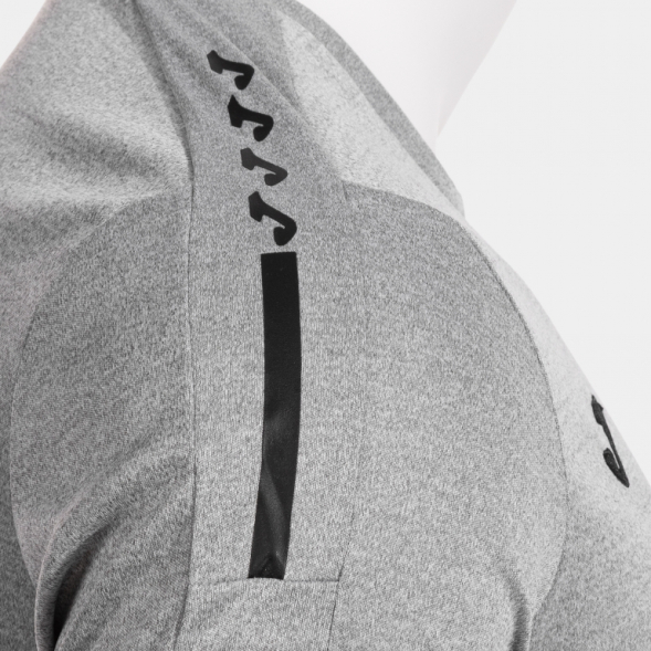 CAMISETA MANGA CORTA OLIMPIADA GRIS MELANGE NEGRO