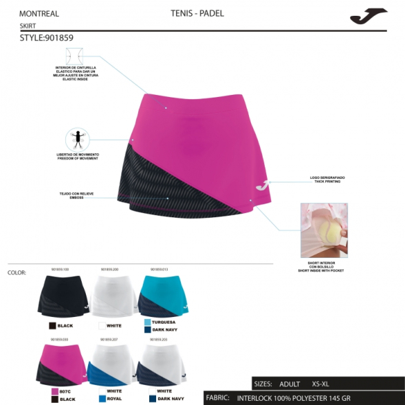 FALDA MONTREAL NEGRO BLANCO