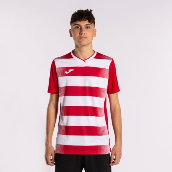 CAMISETA MANGA CORTA EUROPA V ROJO BLANCO