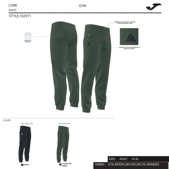 PANTALÓN LARGO INDOOR GYM NEGRO