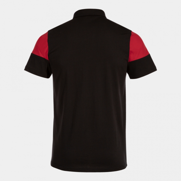 POLO MANGA CORTA CREW V NEGRO ROJO